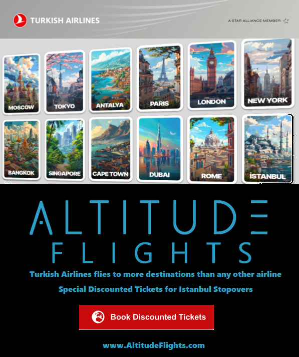 AltitudeFlights's tweet photo. https://t.co/Jtup3VqRyj
Book Discounted Tickets with Turkish Airlines
Special fares for @Istannbul stopovers
Turkish Airlines flies to more destinations than any other airline.
In addition to its award winning in flight catering. https://t.co/2X7wuUrkNY