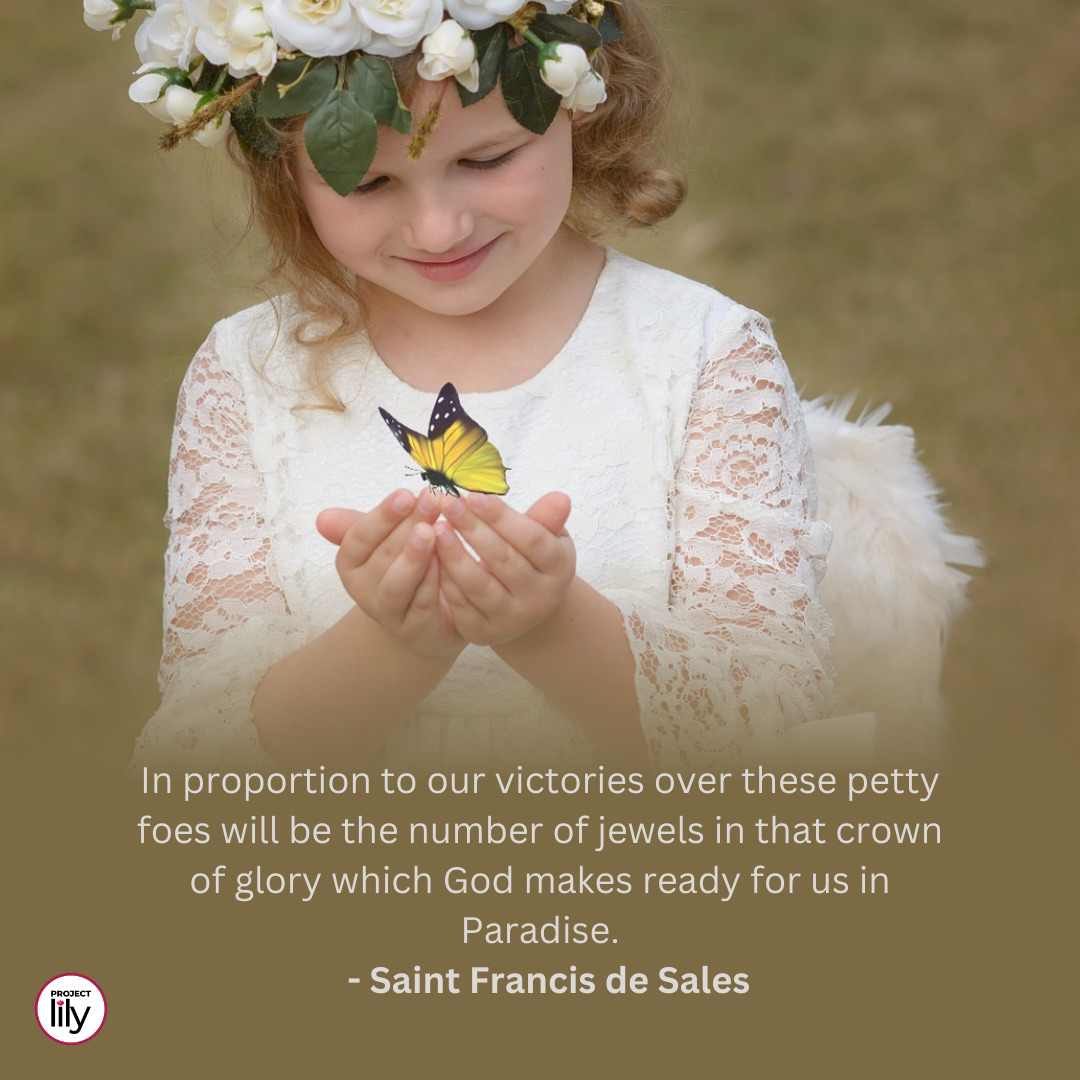 projectlilyorg's tweet photo. In proportion to our victories over these petty foes will be the number of jewels in that crown of glory which God makes ready for us in Paradise.

— Saint Francis de Sales https://t.co/m1RjfDdFLe