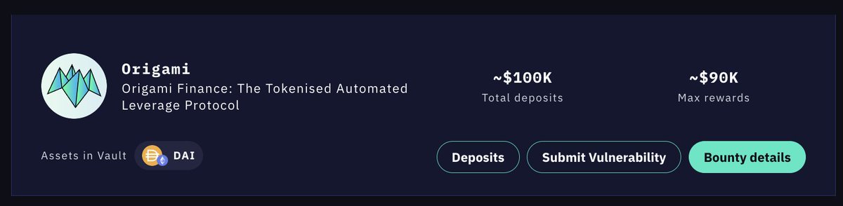 🔸$100k BUG BOUNTY VAULT🔸

Our bug bounty vault on @hatsfinance is officially live! 🥳

💰The pool is top 5 by rewards size💰

Find bugs; get paid now👇
app.hats.finance/bug-bounties/o…