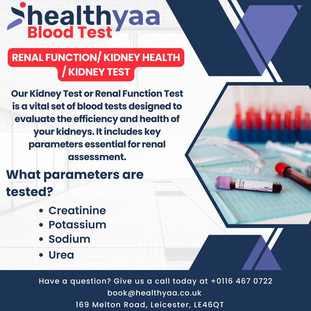 healthyaaclinic's tweet photo. Our Kidney profile covers essential markers like creatinine, potassium, sodium, and urea
Contact us
Call us : 0116 467 0722
Visit us: https://t.co/U5H4KSVyet
#HealthFirst #AffordableTesting #Healthyaa #Kidneyhealth #Healthyaatest #Healthyaabloodtest #BloodHealth #bloodtest https://t.co/XKawHBUV3q