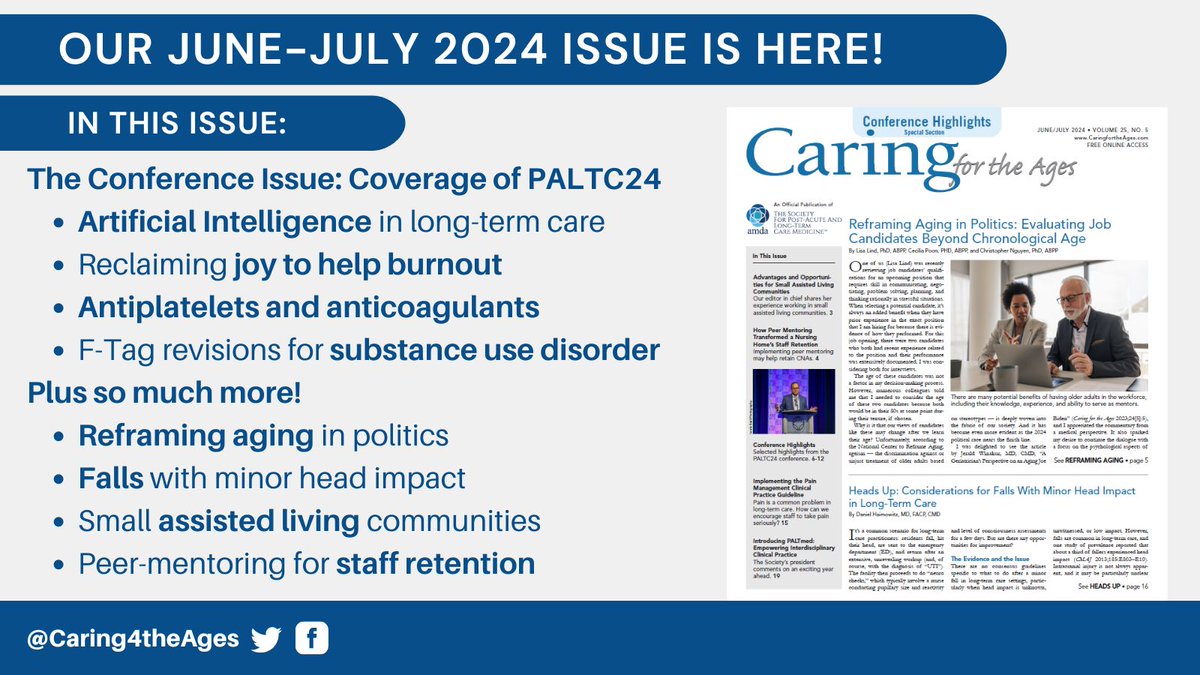 Caring for the Ages (@caring4theages) on Twitter photo After a short delay, the June-July issue is finally here: caringfortheages.com/issue/S1526-41… <a href="/AMDApaltc/">AMDA - The Society for PALTC Medicine</a> After a short delay, the June-July issue is finally here: caringfortheages.com/issue/S1526-41… <a href="/AMDApaltc/">AMDA - The Society for PALTC Medicine</a>