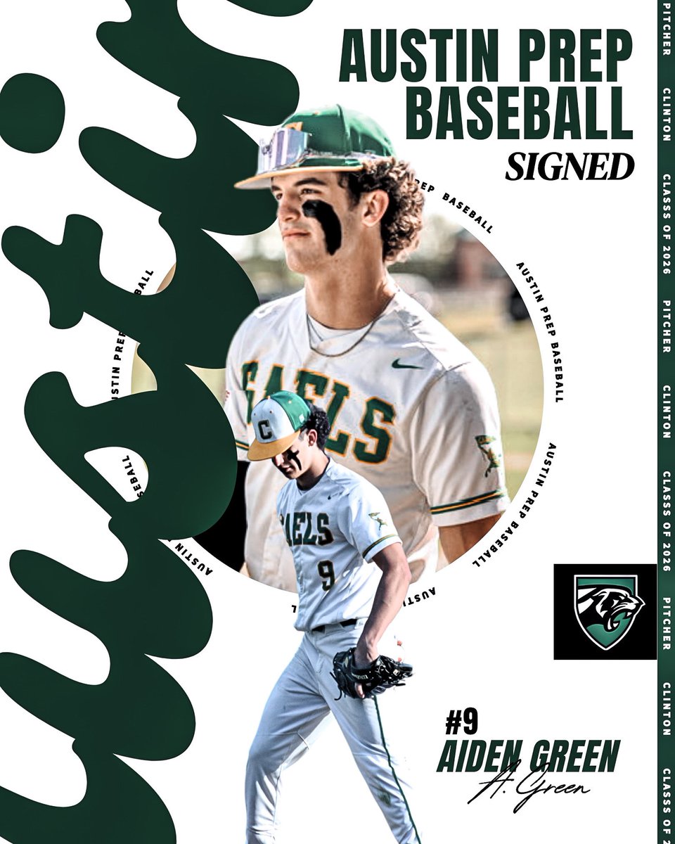Aiden Green (@aidengreen06) on Twitter photo Excited to announce that I have decided to attend Austin Prep next year and reclassify into the class of 2026. Thank you Coach Pollard for this opportunity and my coaches who have helped me along the way. Go Cougars!
<a href="/CoachPollard/">JP Pollard</a> <a href="/AustinPrepBase/">Austin Prep Baseball</a> <a href="/CoachTrotta/">Matt Trotta</a> <a href="/JeremyFrisch/">Jeremy Frisch</a> Excited to announce that I have decided to attend Austin Prep next year and reclassify into the class of 2026. Thank you Coach Pollard for this opportunity and my coaches who have helped me along the way. Go Cougars!
<a href="/CoachPollard/">JP Pollard</a> <a href="/AustinPrepBase/">Austin Prep Baseball</a> <a href="/CoachTrotta/">Matt Trotta</a> <a href="/JeremyFrisch/">Jeremy Frisch</a>