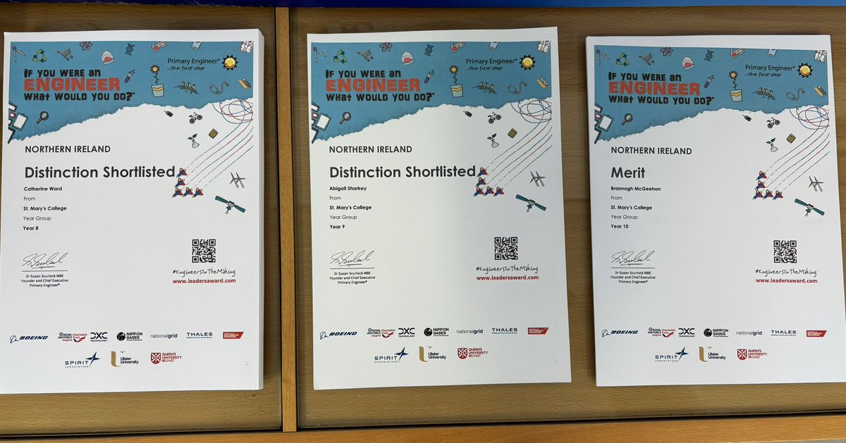 StMarysDerryTD's tweet image. 🌟Thank you @Leadersaward - we are speechless to receive so many certificates for our amazing Key Stage 3 #STEMgirls recognising their creative solutions to the question ‘If you were an Engineer - What would you do?’🌟
