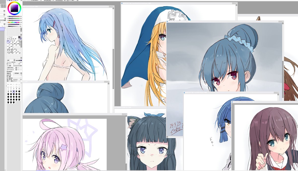 投下順に絵描きキャンバスから消してるんだが、なかなかにして一向に減らない( i _ i ) 