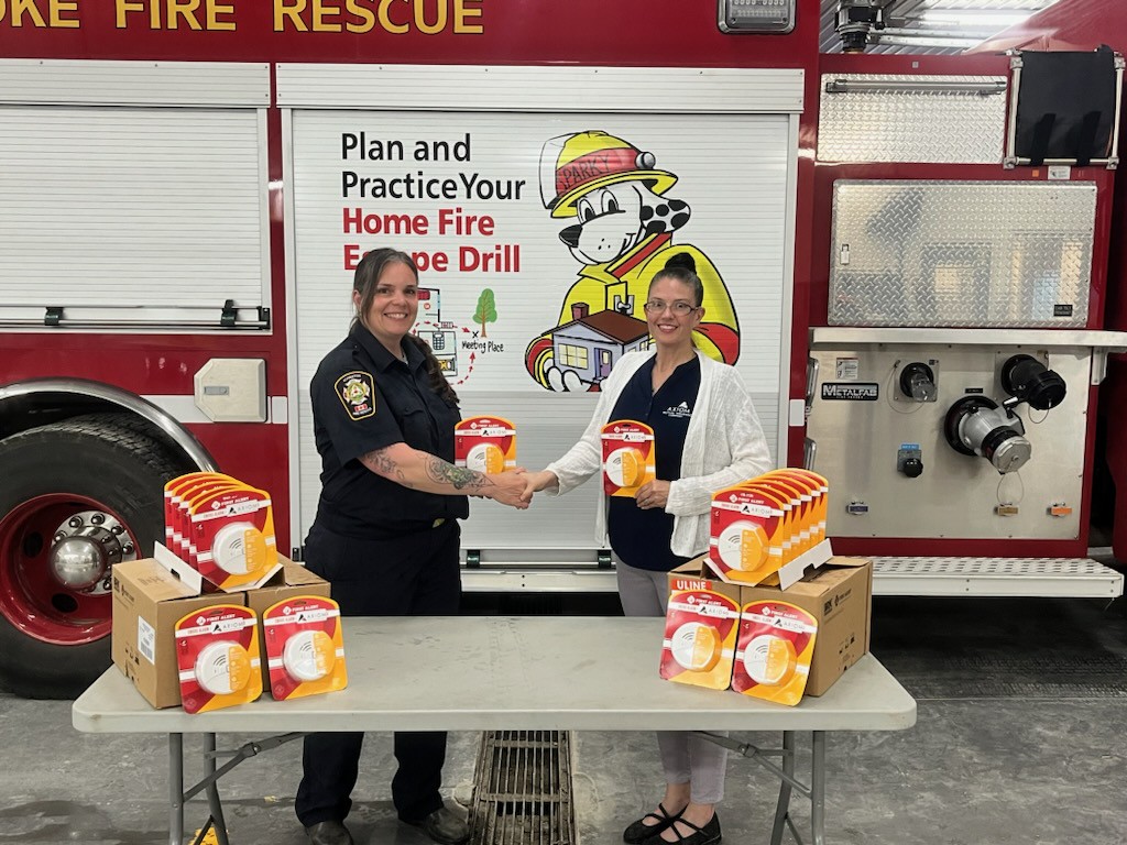 We partnered with the Brooke Fire Rescue Dept to donate smoke alarms to be distributed in their service area. 

Our very own Camie Wright, is pictured here.

🚒 Everyone can play a part in fire safety &amp; prevention! 🚒

#MutualMonday #FirePrevention #mutualinsurance