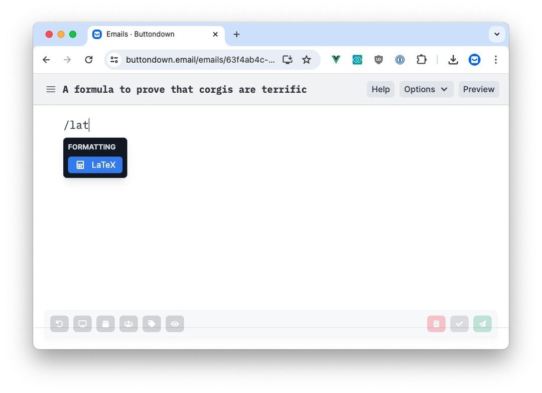 A screenshot of LaTeX in Fancy Mode