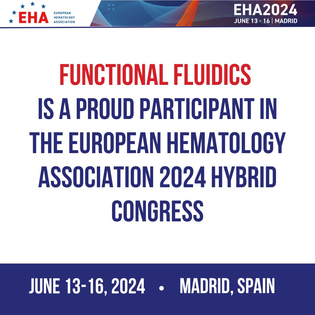functionalflu's tweet image. Join Functional Fluidics at EHA 2024 Hybrid Congress for an informative and engaging event. Experience the latest in hematology through sessions, workshops, and networking opportunities. Learn more: hubs.ly/Q02ztNzL0 
@EHA_Hematology