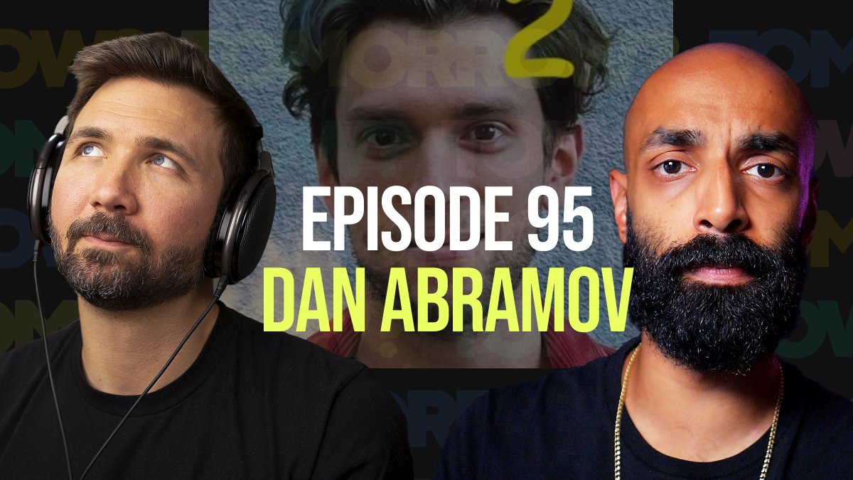 tomorrow_fm's tweet photo. new podcast episode!

dan abramov joins adam and dax to talk about social media, decentralization, and engineering teams at meta. plus, dan's journey to the UK and his work on blue sky.

https://t.co/Tvs1KqyzPB https://t.co/sZGFPoomfm