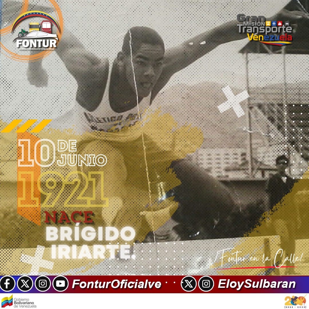 #Efeméride || Nace en #Caracas Brígido Iriarte, deportista venezolano, destacado multiatleta ganador de la medalla de oro en salto con garrocha en los Juegos Bolivarianos 1951.
#NicoTieneLasRiendas 
<a href="/NicolasMaduro/">Nicolás Maduro</a>