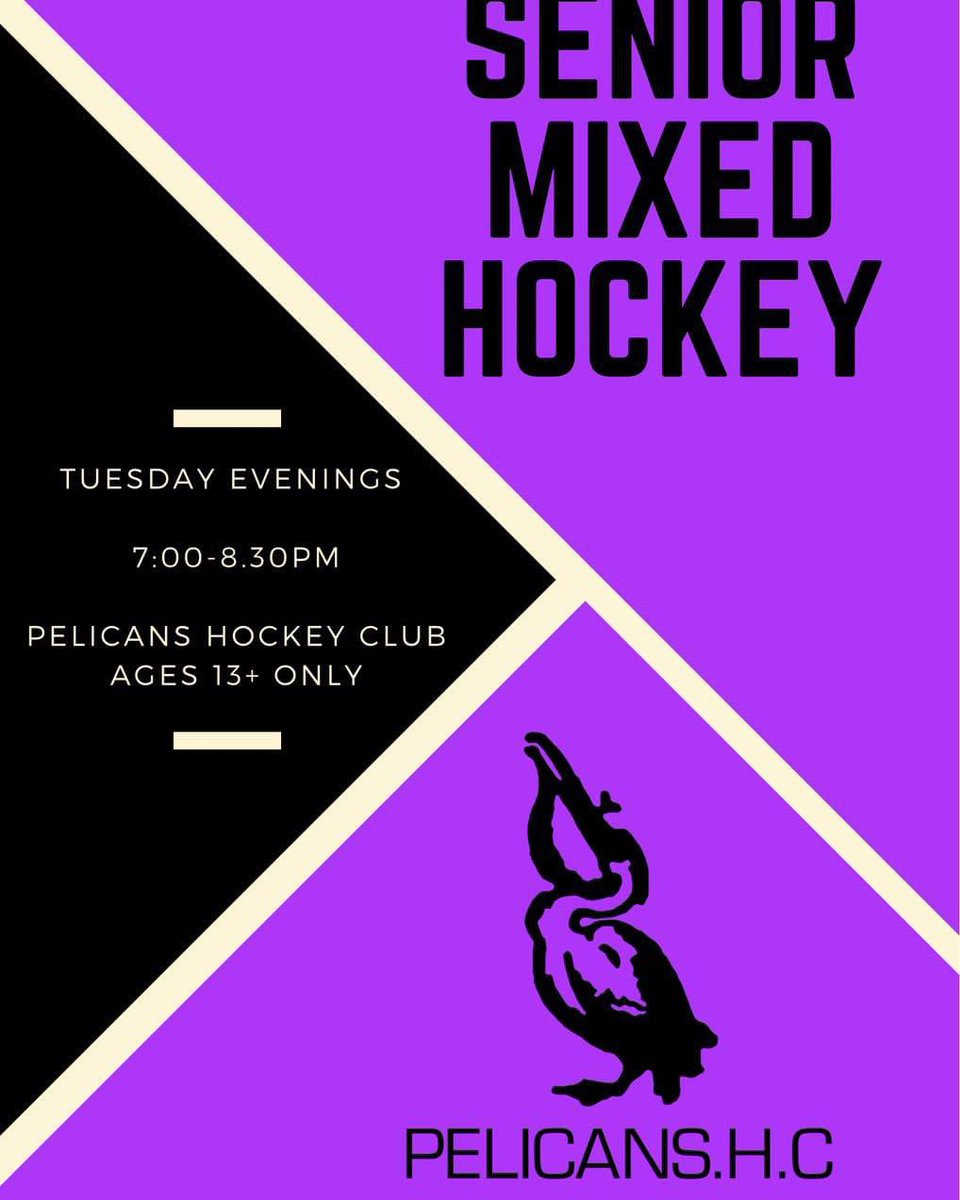 Don't forget our senior mixed hockey is now on TUESDAYS 7-8.30pm. 

Come along and join us for some fun mixed hockey games. New members are welcome, please get in touch for more info. 

Please confirm if you’re attendance on Teamo
We look forward to seeing you tomorrow evening.