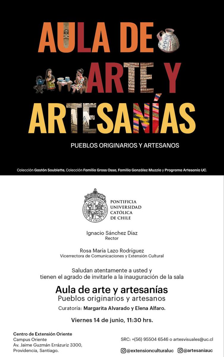Red Universitaria G9 (@universidadesg9) on Twitter photo 📌Les invitamos a la Nueva Aula de arte y artesanías, Pueblos originarios y artesanos de #extensionUC <a href="/ucatolica/">Universidad Católica</a> #arte #cultura #UniversidadesG9 📌Les invitamos a la Nueva Aula de arte y artesanías, Pueblos originarios y artesanos de #extensionUC <a href="/ucatolica/">Universidad Católica</a> #arte #cultura #UniversidadesG9