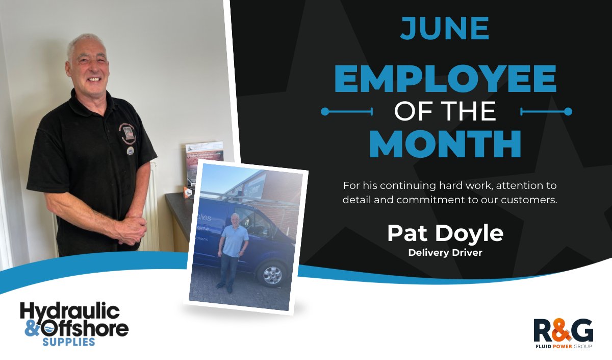 What a way to end the week as we celebrate our June ‘Employee of the Month’, our delivery driver, Pat Doyle.

As we update and improve our Sunderland workshop, Pat has given our team fantastic support, ensuring customer orders are processed and delivered on time.