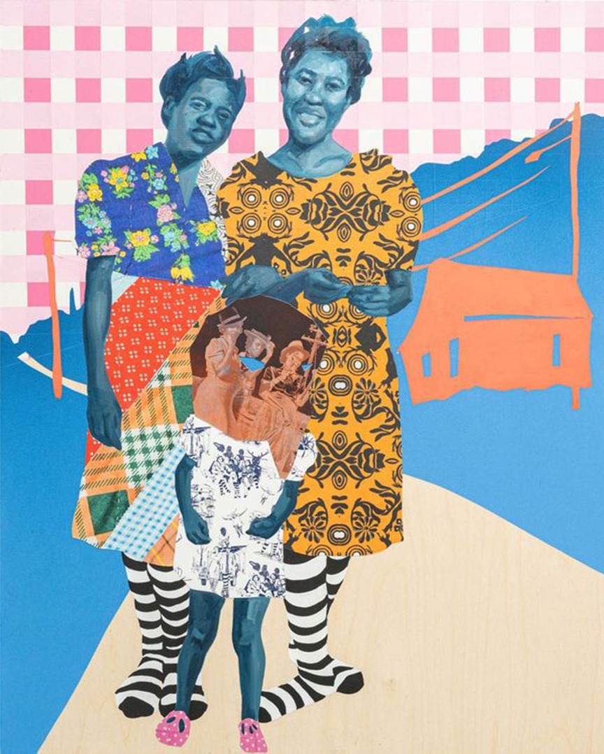 #ShanequaGay brings together a beautiful scene of Black women in this intricate and colorful piece. 

The #LegacyExhibition honors the spirit and influence of Black women.

🖼️  Shanequa Gay | The Trinity | Oil, Acrylic, Flashed, Collage Paper, Aerosol on Wood Panel | 30 x 24 in