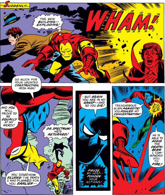 MarvelADay's tweet photo. #MarvelADay #IM64 All that hard work and Dr. Spectrum destroys it with a WHAM! My head canon will now be that a young Andrew Ridgeley read this and decided upon his band name... - VA https://t.co/n8KsYnrv0e