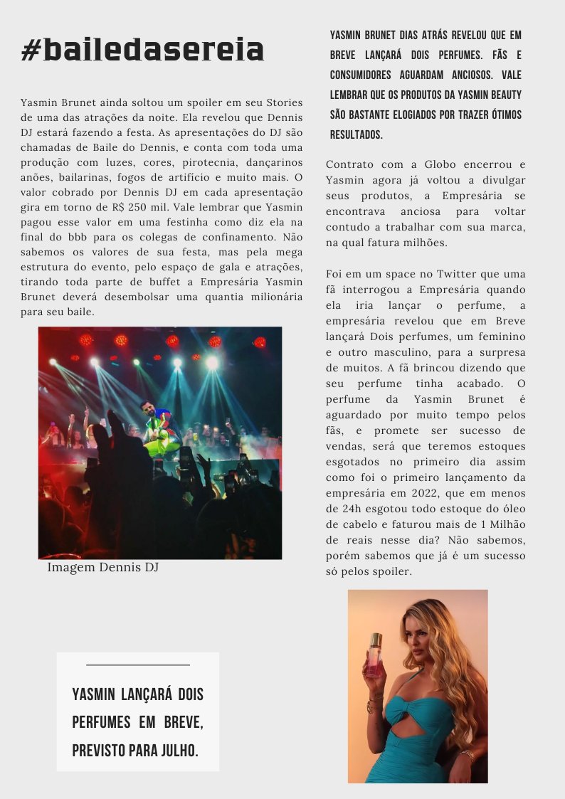 Jornalistahh's tweet photo. 🚨...🐚🗞📰. #bailedasereia edição do dia 10 de junho de 2024. @yasminbrunet1 divulgou as escolhidas para sua festa! Parabéns @joychorando e @lidybonin🎉🎊
#bailedasereia
#jornal
#yasminbeauty
#tropinha
#yasminbrunet https://t.co/h4XulxdvRY