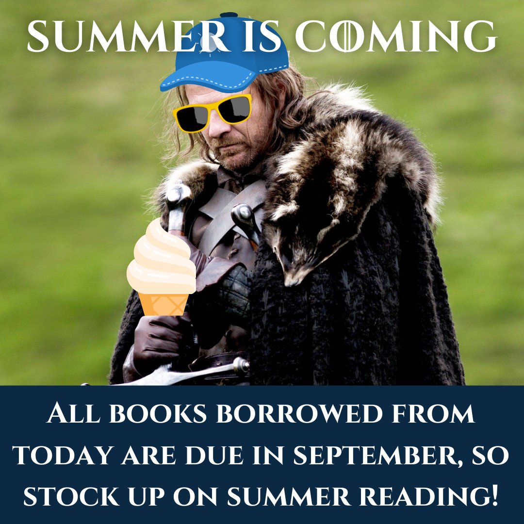 It's summer reading season! Everything borrowed from now until the end of term is due in September, so stock up...