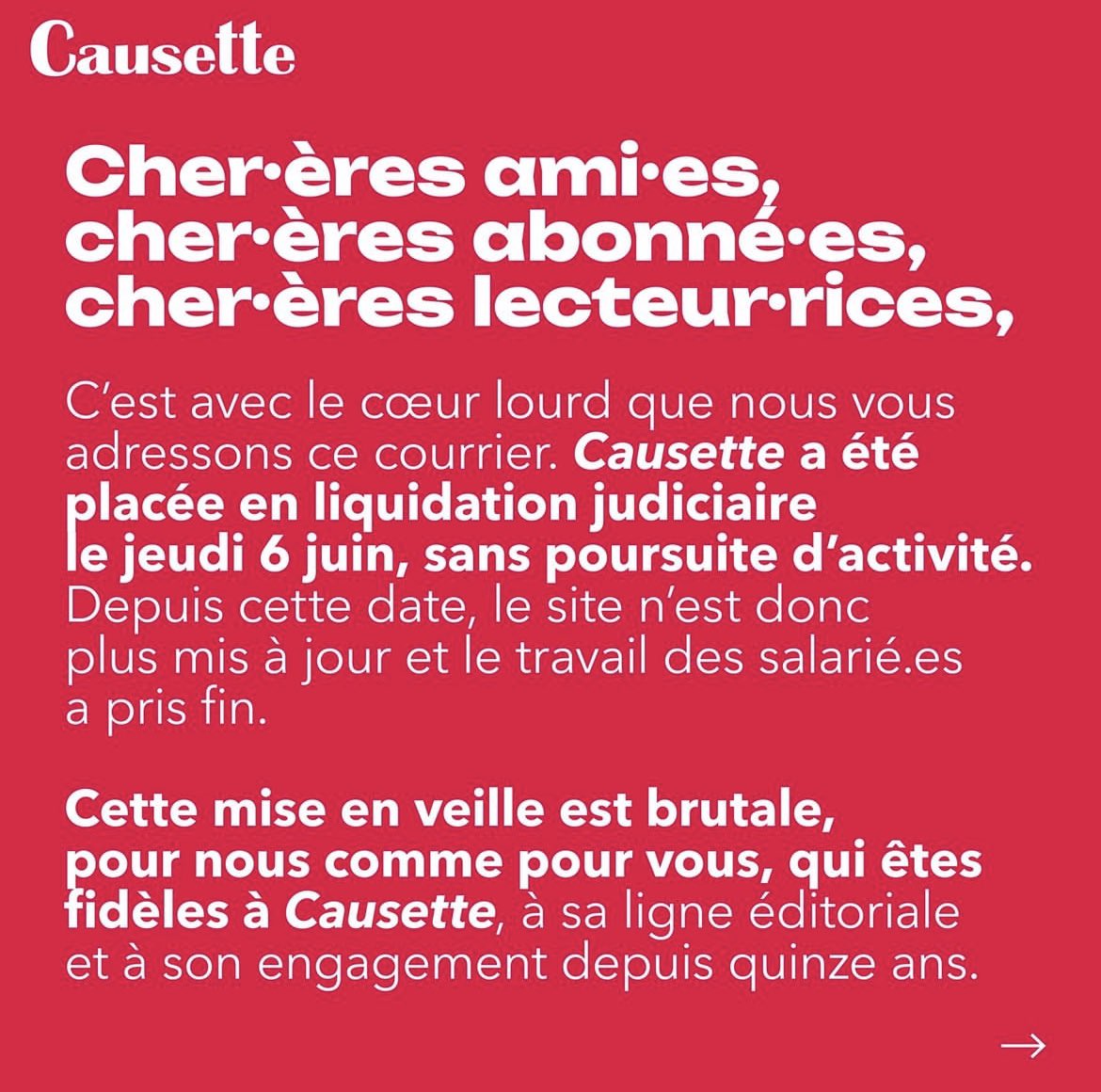 AnnaCuxac's tweet photo. 💔 que vivent @CausetteLeMag et ses idées. Et merci merci à tous•toutes les collègues et ami•es incroyables @sarahgandillot @AureliaBlanc @AlisonTerrien @Boutincle @ClementineGllt et les autres pas ici https://t.co/MkkJlvk5gp