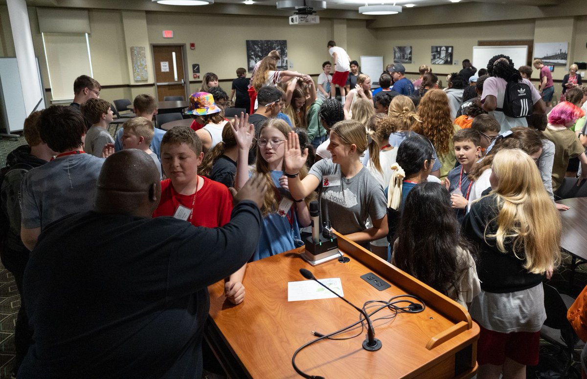GiftedStudies's tweet photo. New Counselor Corner with Jay! A special guest greeted the campers Thursday night when they returned from dinner. Terrance Brown, Dean of the Potter College of Arts and Letters at WKU. Read More Here: https://t.co/RYdr8oKPkN
#gifted #PCAL #mindsonhandson #SCATS24 https://t.co/7EOn0qMmWi