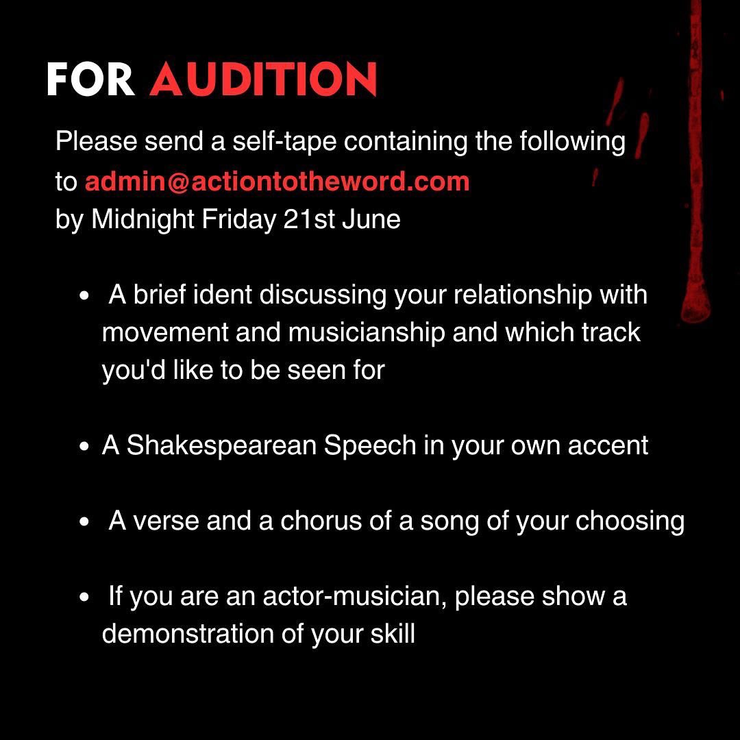 I am casting for @actiontotheword’s MACBETH. Check out the details below 👇🏽 #physicaltheatre #actormuso #shakespeare #actiontotheword