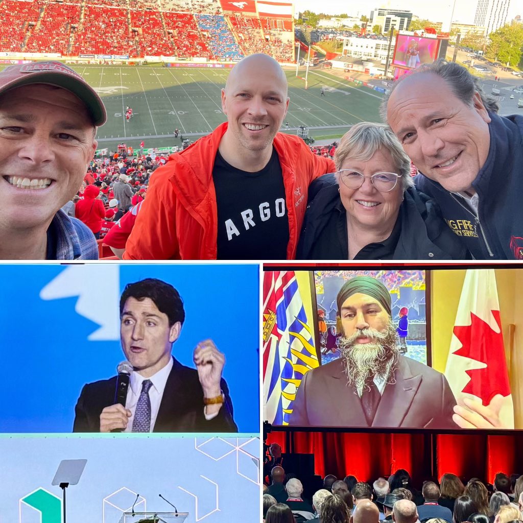 BradMBradford's tweet photo. Productive weekend at @FCM_online AGM. 💪

Focused on solving the challenges facing Canadian municipalities during this time of unprecedented national growth. 

Partnership with Federal and Provincial governments is essential to unlock the infrastructure to keep pace with demand - and local government leaders from communities big and small are fully aligned on this advocacy effort. 

Grateful to @cityofcalgary for the western hospitality. Such a great and beautiful city!