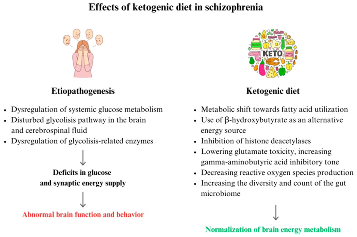 Interest in the ketogenic diet and brain energy metabolism as a treatment for serious mental disorders continues to grow!

Numerous lines of evidence converge on metabolism and mitochondria as common pathways to neuropsychiatric disorders. 
  
mdpi.com/2077-0383/13/1…