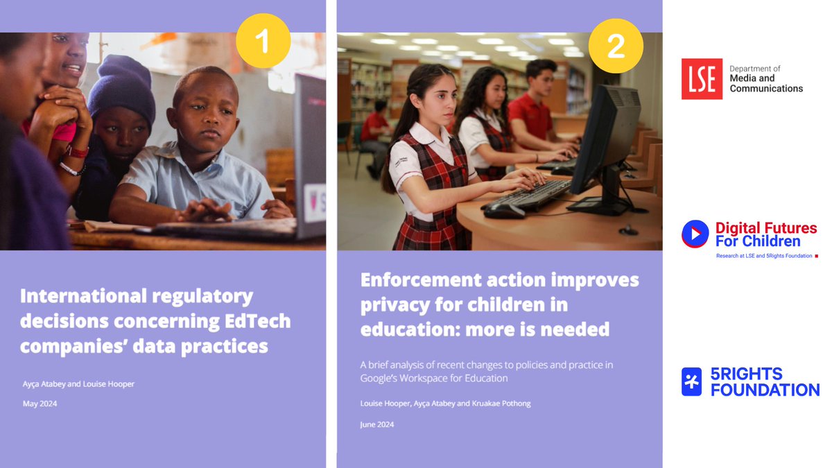 Sonia Livingstone (@livingstone_s) on Twitter photo 1/⚡ The #DFC is delighted to present two research briefs mapping the state of #EdTech regulation internationally! 🌏 digital-futures-for-children.net/EdTech-needs-a…
#EdTech #Regulation #GoogleClassroom #DigitalFutures4Children <a href="/5RightsFound/">5Rights Foundation</a> <a href="/MediaLSE/">LSE Media & Communications</a> #GDPR #EvidenceBased #ChildRights
🧵👇 1/⚡ The #DFC is delighted to present two research briefs mapping the state of #EdTech regulation internationally! 🌏 digital-futures-for-children.net/EdTech-needs-a…
#EdTech #Regulation #GoogleClassroom #DigitalFutures4Children <a href="/5RightsFound/">5Rights Foundation</a> <a href="/MediaLSE/">LSE Media & Communications</a> #GDPR #EvidenceBased #ChildRights
🧵👇