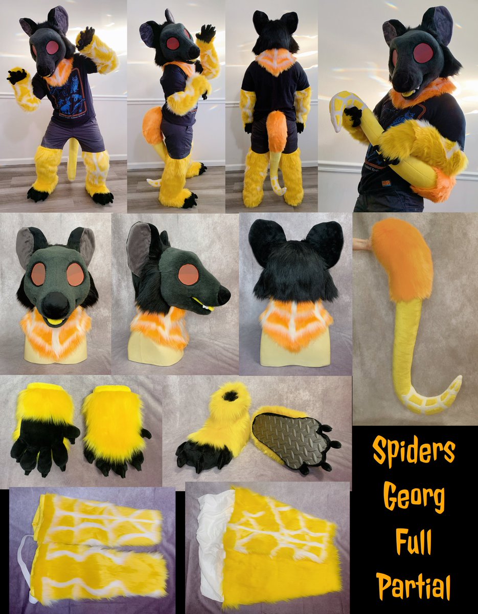Shayde❓ on X: Its Spiders Georg… he lives in a cave & eats 10,000 spiders  a day…🕷️🕸️ Full partial fursuit for @ghostlycorvid 💜🧡 Absolutely lovee  this character and Im so happy to