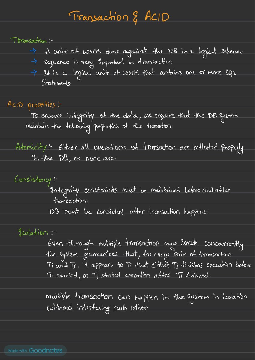 techtoe_'s tweet image. Day 96

Dbms transactions, ACID properties

#300daysofcode