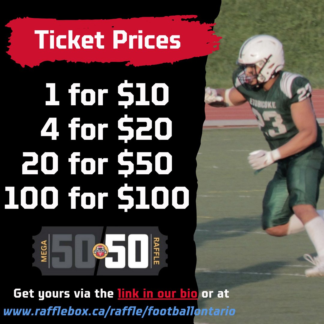Another great week for the #GridironGold mega raffle as sales eclipsed $30,000 over the weekend!

5 Football Ontario members have now passed the $1,000 plateau with many others nearing that mark.

Purchase your tickets HERE 👇
rafflebox.ca/raffle/footbal…

#WeAreFootballOntario