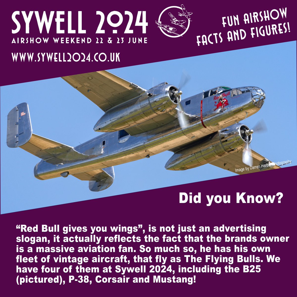 The Flying Bulls will give you wings!  Come and be part of the action and get your ticket at www.sywell2024/tickets. You'll need a ticket to attend the show, so please buy in advance. Sywell Aerodrome Ultimate Warbird Flights
