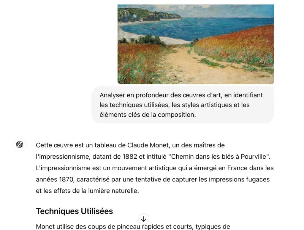outilstice's tweet image. 3️⃣ 🎨 Explorez les œuvres d&apos;art comme jamais auparavant grâce à #ChatGPTVision ! 🖌️ Techniques, styles, compositions... L&apos;IA devient guide artistique.
 🧐 #ArtEducation #AnalyseArtistique