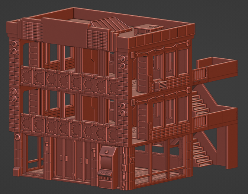 Corvusgamester1's tweet photo. Doing a little work on this older unfinished #cyberpunk style 28mm building #3dprinting #wargaming #terrain #judgedredd #infinitythegame #marvelcrisisprotocol #tabletopgaming #realitysedge https://t.co/tnCH2H9jE7