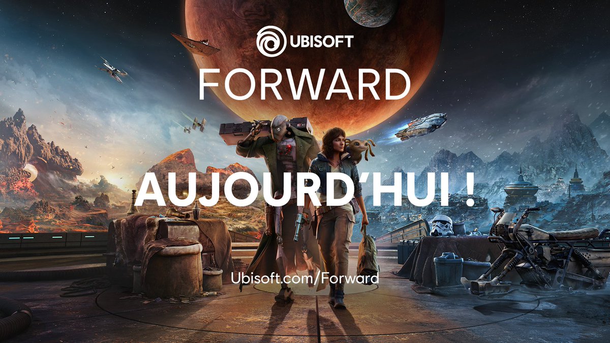 C'EST LE JOUR-J ! ✨

Suivez l'#UbiForward à 21H en direct de L.A. pour en savoir plus sur Star Wars Outlaws !

Ubisoft.com/Forward