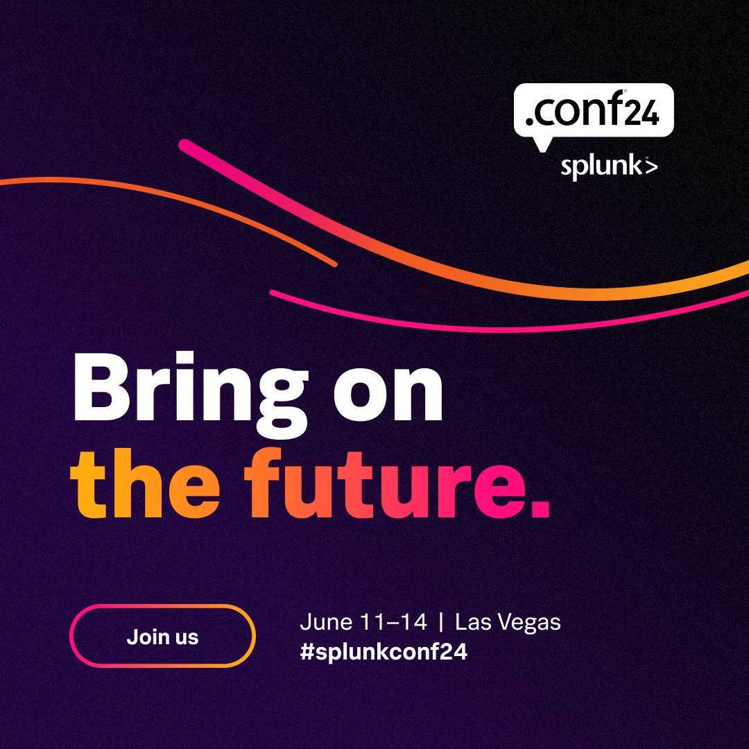 splunk's tweet photo. It's the moment we've been eagerly waiting for...#splunkconf24 week is here! 🎉 

Put on a Splunk tee, finalize your agenda and get ready for all the fun that's to come: https://t.co/jC2xcuGboY https://t.co/UxoEi5Z2pk