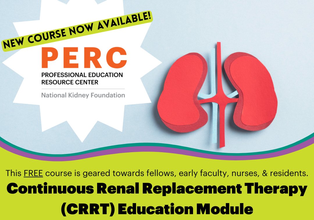 NKF Nephrology Professionals (@nkf_nephpros) on Twitter photo π£ Calling all nephrology enthusiasts! Dive into the CRRT Education Module, tailored for fellows, early faculty, nurses, and residents. 
Hosted by @NKF and developed by leading experts. Register today: cme.kidney.org/spa/courses/reβ¦
#CRRT #MedEd #NephTwitter π£ Calling all nephrology enthusiasts! Dive into the CRRT Education Module, tailored for fellows, early faculty, nurses, and residents. 
Hosted by @NKF and developed by leading experts. Register today: cme.kidney.org/spa/courses/reβ¦
#CRRT #MedEd #NephTwitter