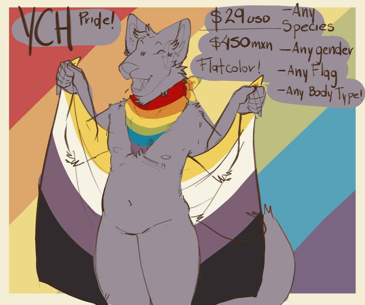 RockieFunhouse's tweet photo. YCH PRIDE! $29 USD
ONLY PAYPAL
Customize it with...
- Any expression
- Any gender
- Any species
- Any flag
- Any body type
*You can add clothes for $6 USD
Send me a DM 💛
#ychpride #comm #wg #fatfur https://t.co/XImpOlFbrV