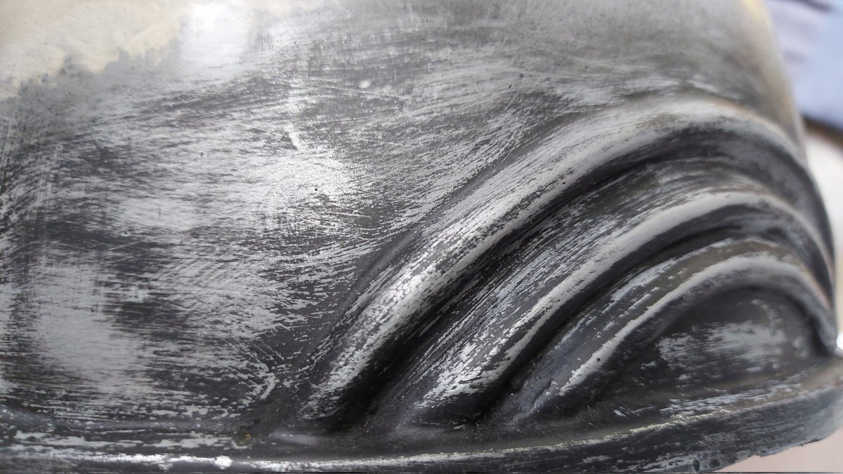 faeleryn's tweet image. Tried dirtying down the cold cast section of the dome with matt black spray paint. It&apos;s a nice effect and good for hiding crimes but maybe a bit much for the controller?

#DoctorWho #Cybermen #ModelMaking