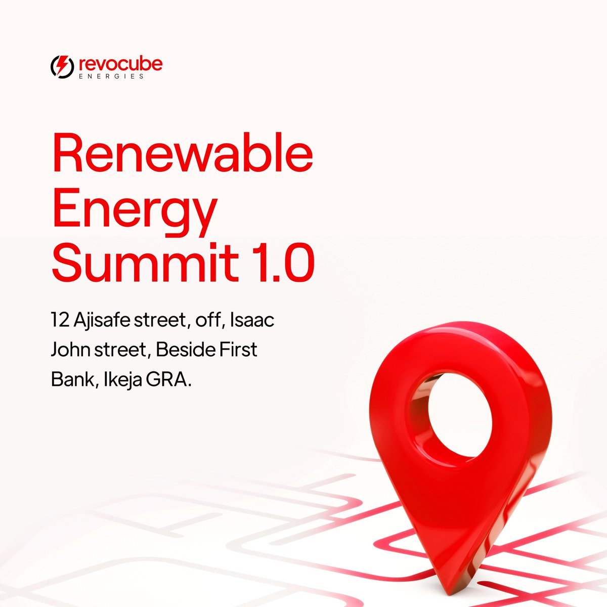revocubenergies's tweet photo. Get ready to connect, learn, and inspire! The Renewable Energy Summit 1.0 is tomorrow! Join us at 12 Ajisafe street, off Isaac John street, Beside First Bank, Ikeja GRA. See you there! #renewableenergysummit #lagos #revocubeenergies https://t.co/vqmQRNEIsY