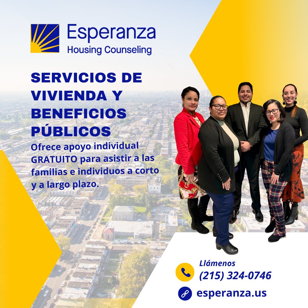 El Programa BenePhilly ofrece apoyo GRATUITO individualizado para asistir a familias e individuos en la inscripción a beneficios que ayudarán con los costos asequibles, tanto a corto como a largo plazo.
APRENDA MÁS: esperanza.us/esperanza-hous…

#esperanza