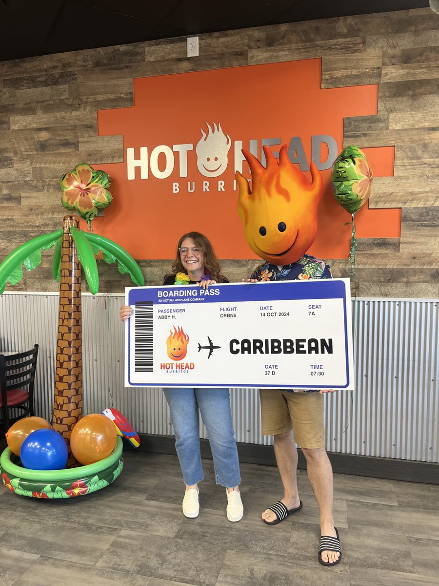 hotheadburritos's tweet photo. The winner of our Cinco De Montho scratch off card has been chosen! Congrats Abby on your trip to the Caribbean! #hotheadburritos #scratchnwin #caribbean https://t.co/YdZXjHvAbZ