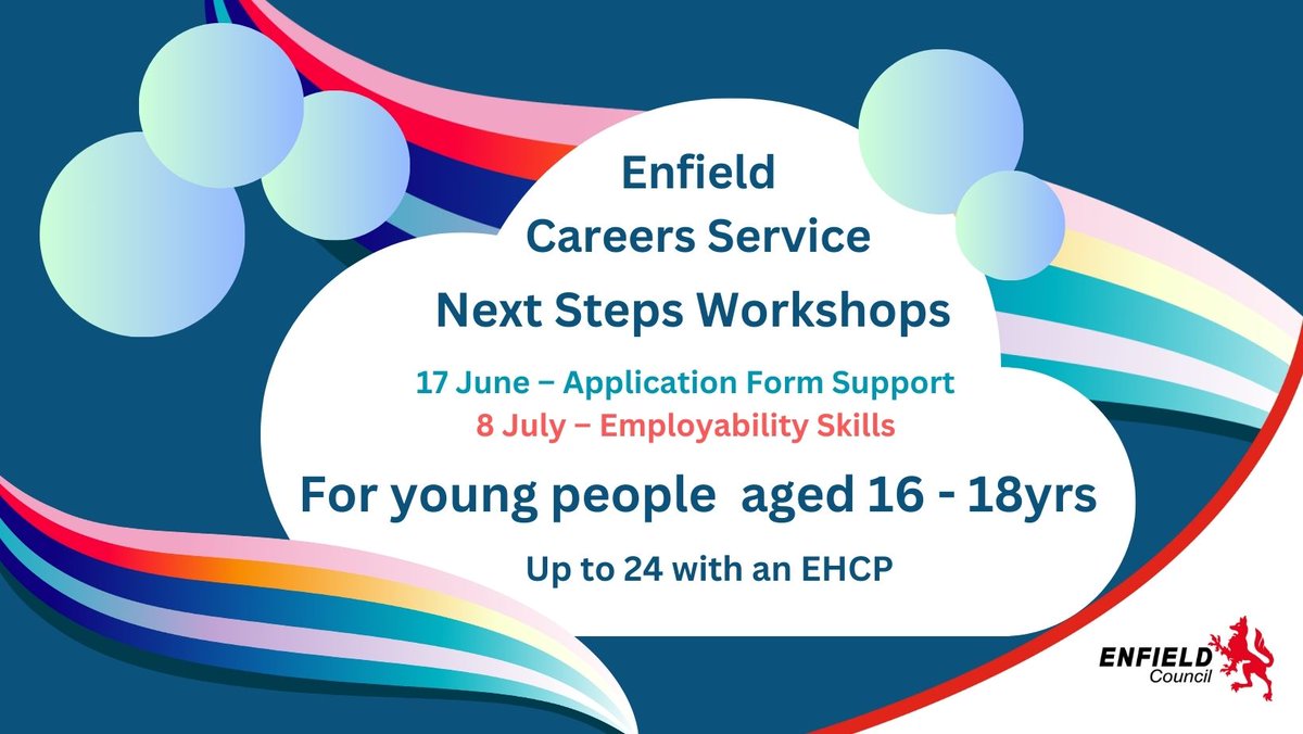 If you’re aged 16- 18 (or up to 24 with an EHCP) and need support to apply for education, employment, or apprenticeship opportunities
come along to  Edmonton Green Library -  11am and 12.45pm
To sign up
Email: youthhub@enfield.gov.uk 
Online form orlo.uk/cCCOO