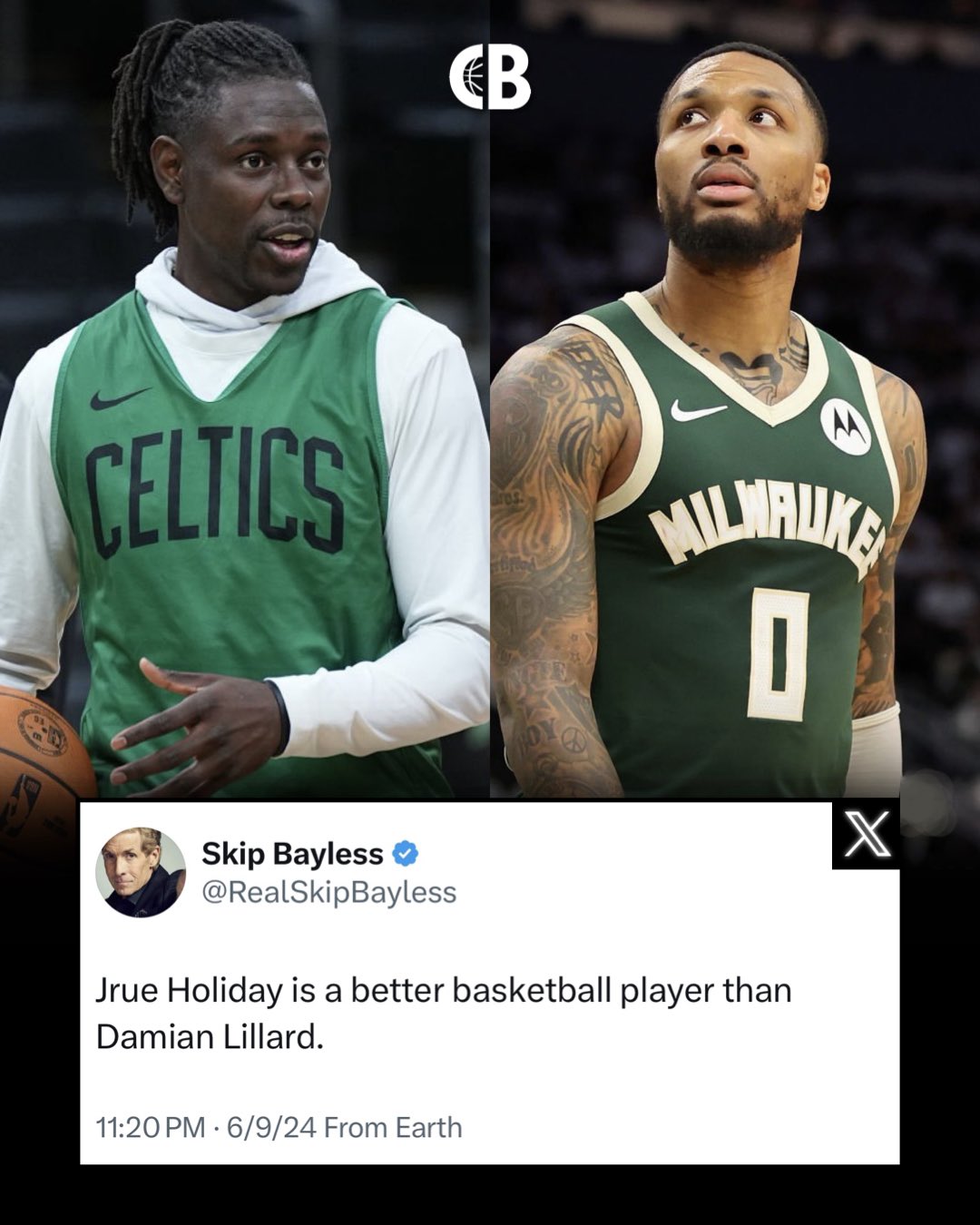Courtside Buzz on X Skip Bayless says Jrue Holiday is a better basketball player than Damian Lillard. Agree or disagree RealSkipBayless https t iElfFJXxgu X