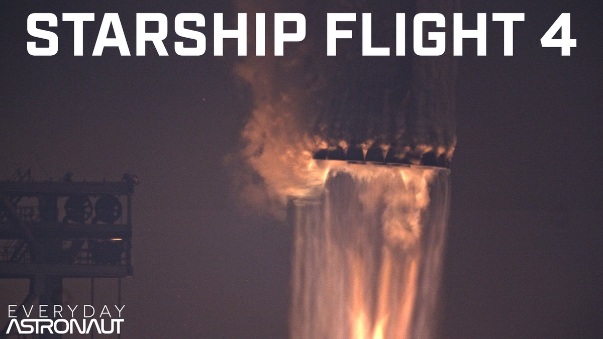 Erdayastronaut's tweet photo. Ready for some incredible 4K slow motion with ridiculously good audio from #Starship #Flight4? Well it's here! Our compilation of shots from Starship Flight 4 is up, check it out! @considercosmos
- https://t.co/BbyiFONL4V https://t.co/S4hRbSTu44