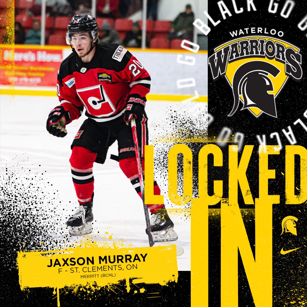 🗣️ RECRUITING ANNOUNCEMENT: Jaxson Murray is joining the <a href="/WlooWarriors/">Waterloo Warriors</a>! 

Jaxson is a skilled forward who put up 85 points in 95 career games with the Merritt Centennials of the BCHL. He even earned an invite to the <a href="/Capitals/">Washington Capitals</a> development camp in 2023. Welcome aboard, Jaxson!