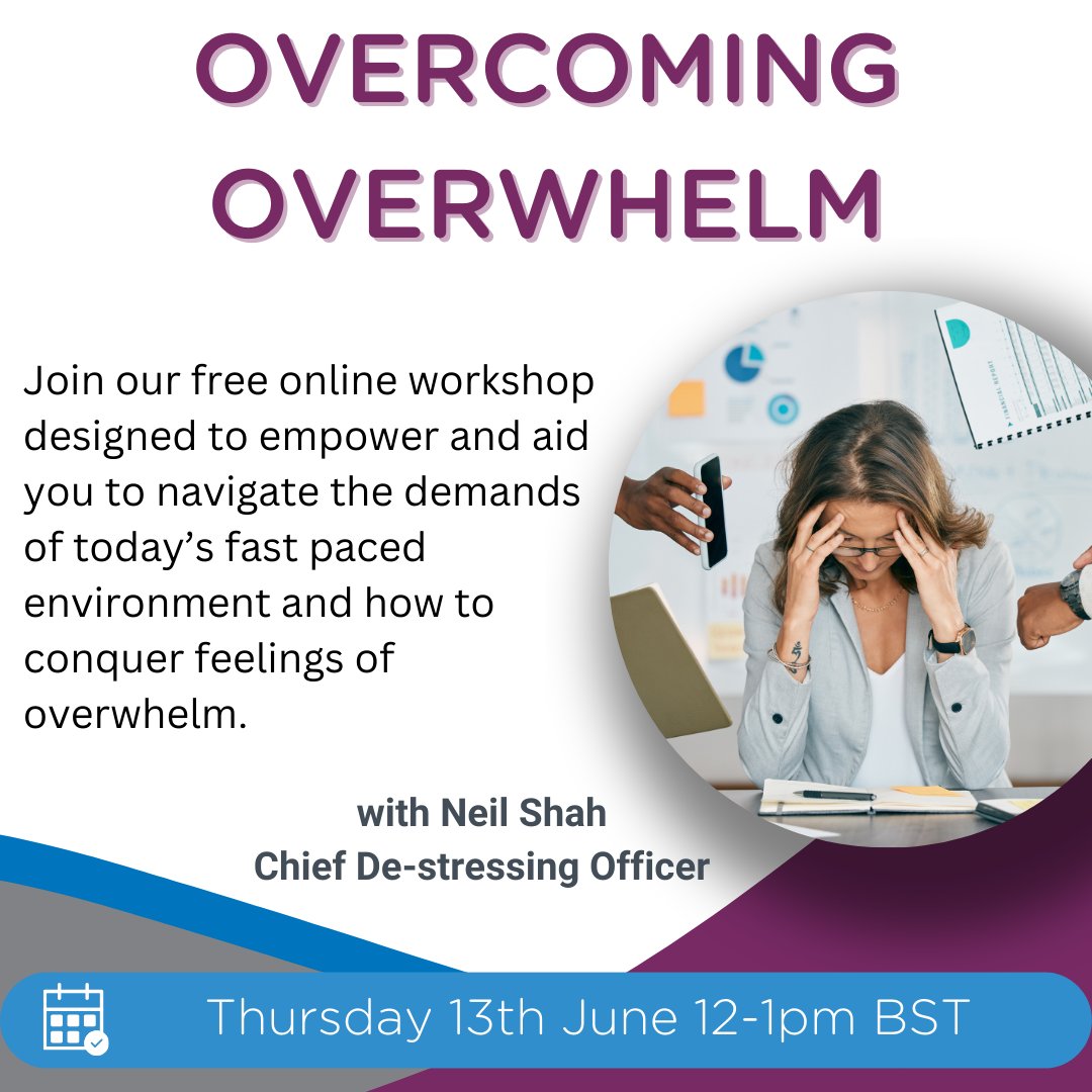 Do you experience overwhelm? If so, you're not alone. You are invited to join our FREE online workshop. If you're interested then please register at stress.org.uk