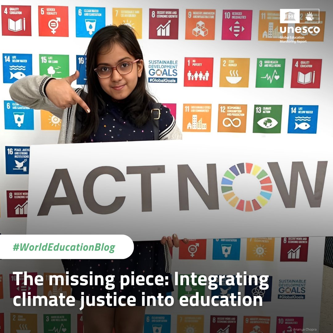 Global Education Monitoring Report UNESCO (@gemreport) on Twitter photo #GEMReport & #MECCE new paper reveals education's failure to prepare children for #ClimateChange.
<a href="/SDGsForChildren/">SDGs For Children</a>, founded by Ananya & Ayush Chopra, aims to bridge this gap. Discover more in the #WorldEducationBlog by <a href="/WonderAnanya/">Wonder Ananya #GoalsProject</a>: bit.ly/3VlkF3l #GEMReport & #MECCE new paper reveals education's failure to prepare children for #ClimateChange.
<a href="/SDGsForChildren/">SDGs For Children</a>, founded by Ananya & Ayush Chopra, aims to bridge this gap. Discover more in the #WorldEducationBlog by <a href="/WonderAnanya/">Wonder Ananya #GoalsProject</a>: bit.ly/3VlkF3l