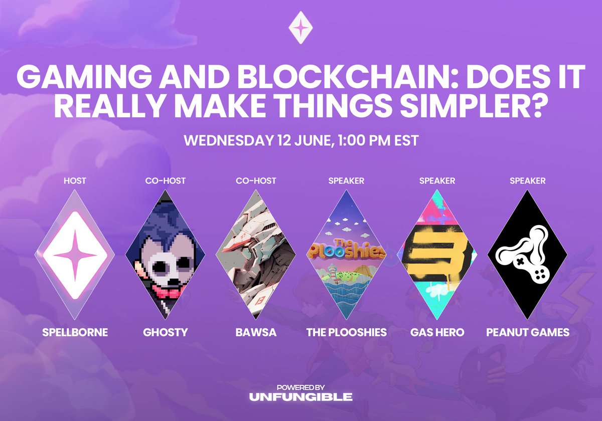 Gaming and Blockchain: Does it Really Make Things Simpler?✨                          

Join us on Wednesday, as we dive in!

📅 June 12, 1 PM EST 
👇 Set your reminders below!
