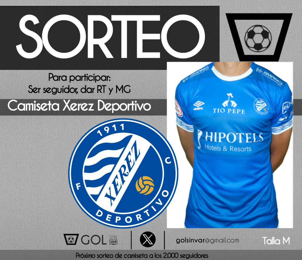 GolSinVAR's tweet photo. Lo prometido es deuda ✍️

SORTEO LA CAMISETA DEL @XerezDFC (3ºRFEF) ENTRE TODOS MIS SEGUIDORES.

Para participar lo único que deberás hacer es dar RT + MG a este tweet.

🚨☺️El próximo sorteo será cuando lleguemos a 2000 seguidores.🚨‼️

Ganador/a: El domingo 16 por la tarde