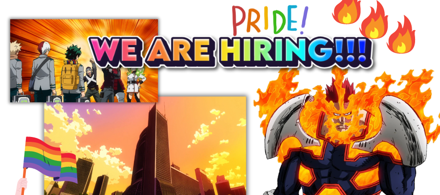 ENGULFLAME's tweet photo. 📢 ANNOUNCEMENT !!
The Endeavor Agency is open for special recruitment this month with new, diverse requirements. We welcome applicants of all sexualities and identities. Don’t let anything stop you from becoming a pro hero. Send your application through our work mail. Thank you. https://t.co/CAunw83A96