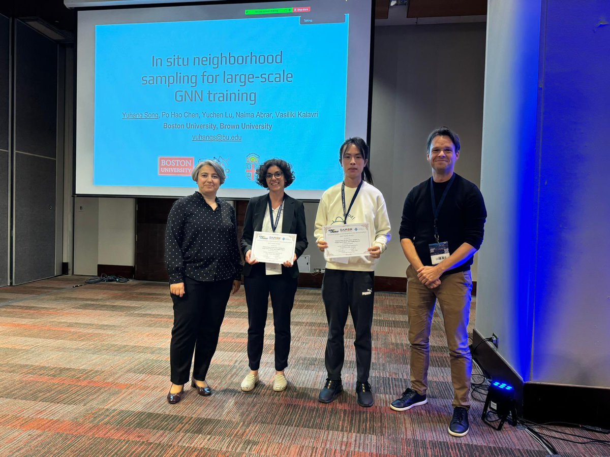 The morning session is now concluded by the second best paper (short paper) by a team from Boston University about an hardware efficient solution for sampling from SSDs for GNNs.